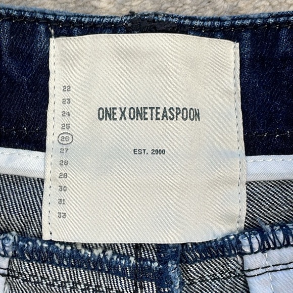 NWT One Teaspoon Sailors Low Rise Relaxed Fit Shorts Dark Wash Sz 26 - Picture 7 of 11
